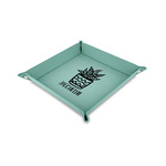 Cactus Faux Leather Dice Tray - 6" x 6" - Teal (Personalized)