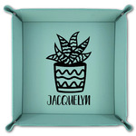 Cactus Teal Faux Leather Valet Tray (Personalized)