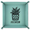 Cactus 9" x 9" Teal Leatherette Snap Up Tray - FOLDED