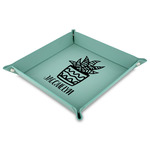 Cactus 9" x 9" Teal Faux Leather Valet Tray (Personalized)
