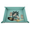 Cactus 9" x 9" Teal Leatherette Snap Up Tray - STYLED