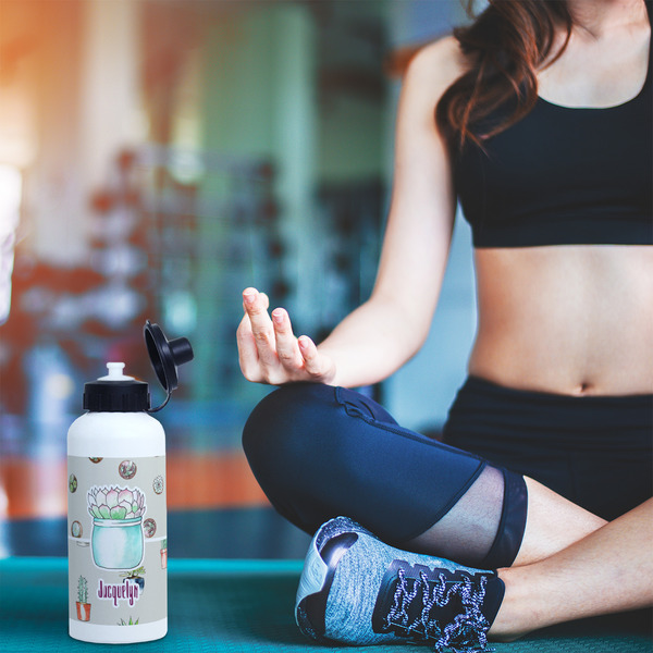 Cactus Aluminum Water Bottle - White LIFESTYLE