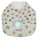 Cactus Jersey Knit Baby Bib w/ Name or Text