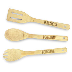 Cactus Bamboo Cooking Utensil Set - Double Sided (Personalized)