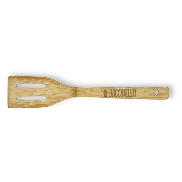 Custom Cactus Bamboo Slotted Spatula - Double Sided (Personalized)