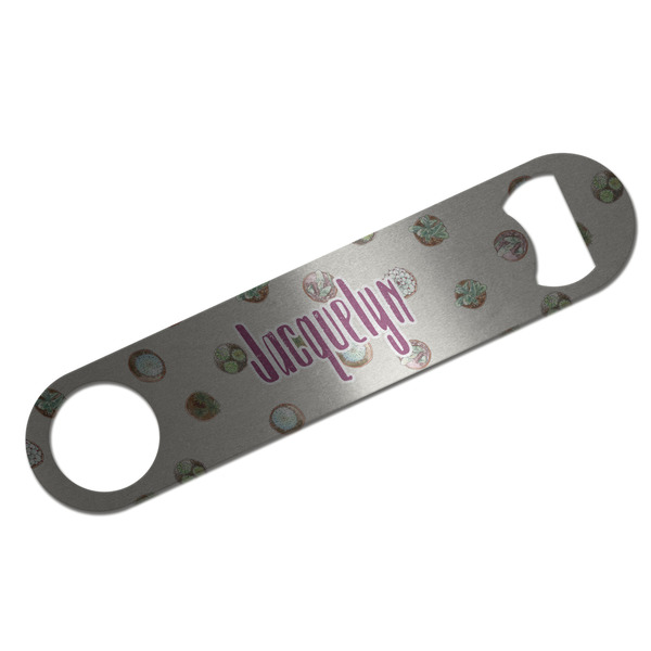 Custom Cactus Bar Bottle Opener - Silver w/ Name or Text