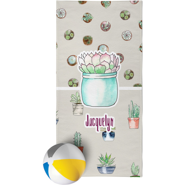 Custom Cactus Beach Towel (Personalized)