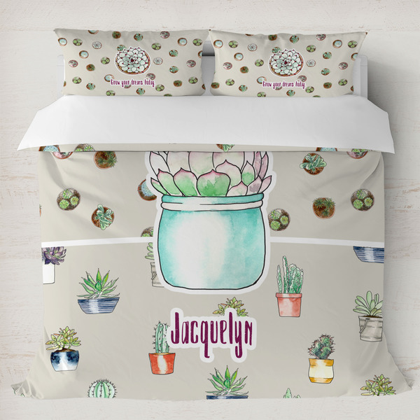 Custom Cactus Duvet Cover Set - King (Personalized)