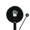 Cactus 5.5" Round Plastic Stir Sticks - Black - Single Sided (Personalized)