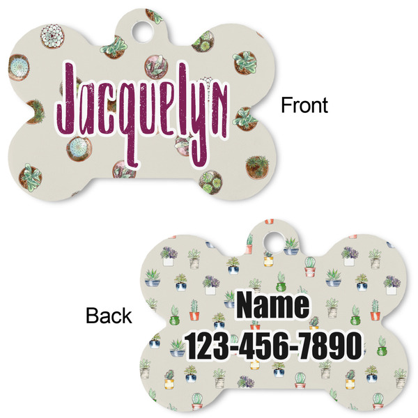 Cactus Bone Shaped Dog ID Tag - Large - Approval