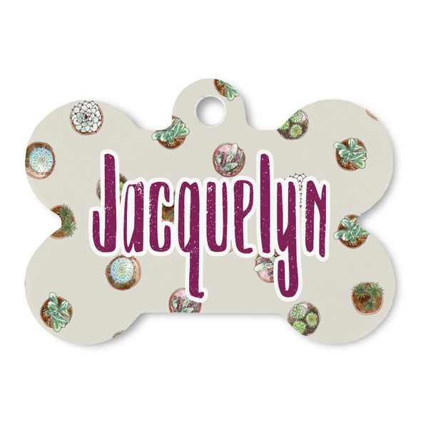 Custom Cactus Bone Shaped Dog ID Tag (Personalized)
