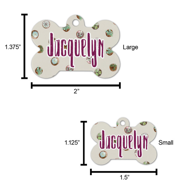 Cactus Bone Shaped Dog ID Tag - Large - Scale