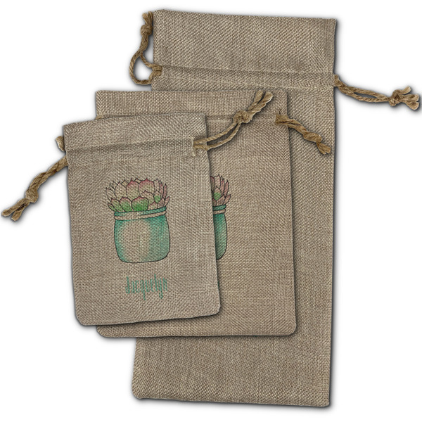 Cactus Burlap Gift Bags - (PARENT MAIN) All Three