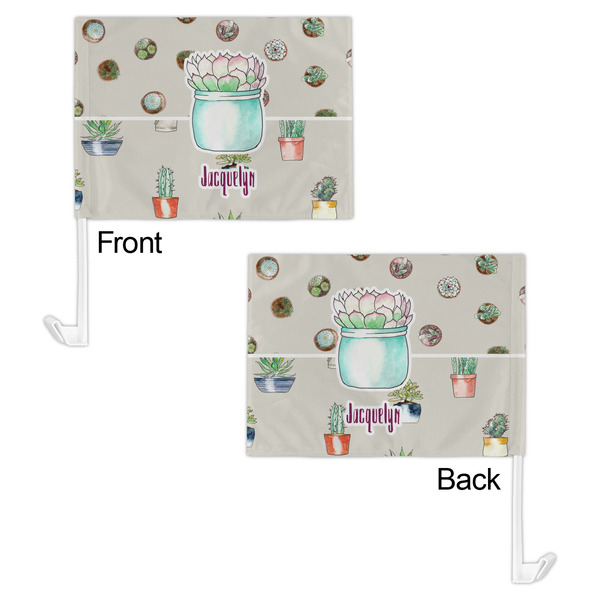 Cactus Car Flag - 11" x 8" - Front & Back View