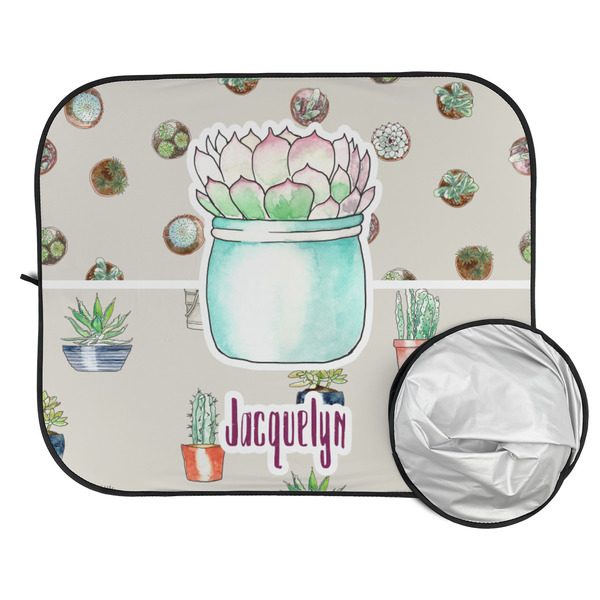 Cactus Car Sun Shades - FOLDED & UNFOLDED