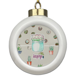 Cactus Ceramic Ball Ornament (Personalized)