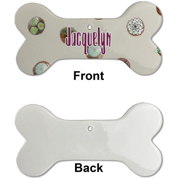 Cactus Ceramic Flat Ornament - Bone Front & Back Single Print (APPROVAL)