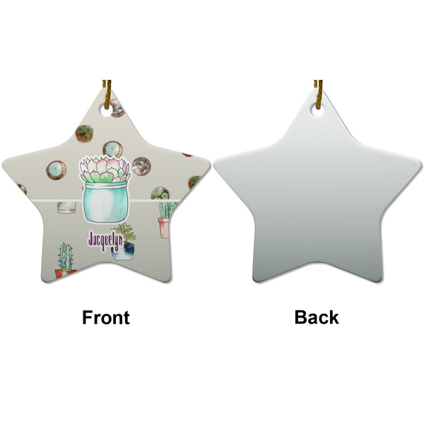 Cactus Ceramic Flat Ornament - Star Front & Back (APPROVAL)