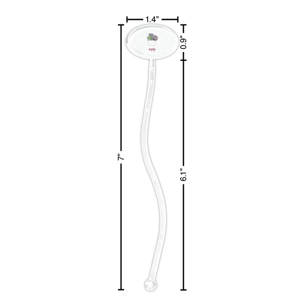 Cactus Clear Plastic 7" Stir Stick - Oval - Dimensions