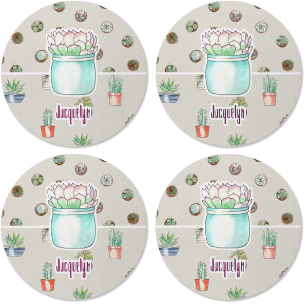 Cactus Coaster Round Rubber Back - Apvl