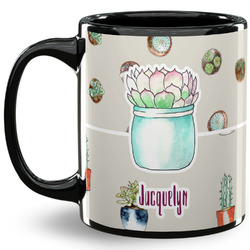 Cactus 11 Oz Coffee Mug - Black (Personalized)