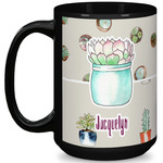 Cactus 15 Oz Coffee Mug - Black (Personalized)