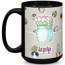 Cactus 15 Oz Coffee Mug - Black (Personalized)