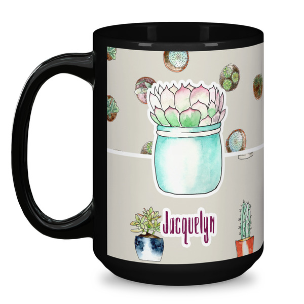 Cactus Coffee Mug - 15 oz - Black