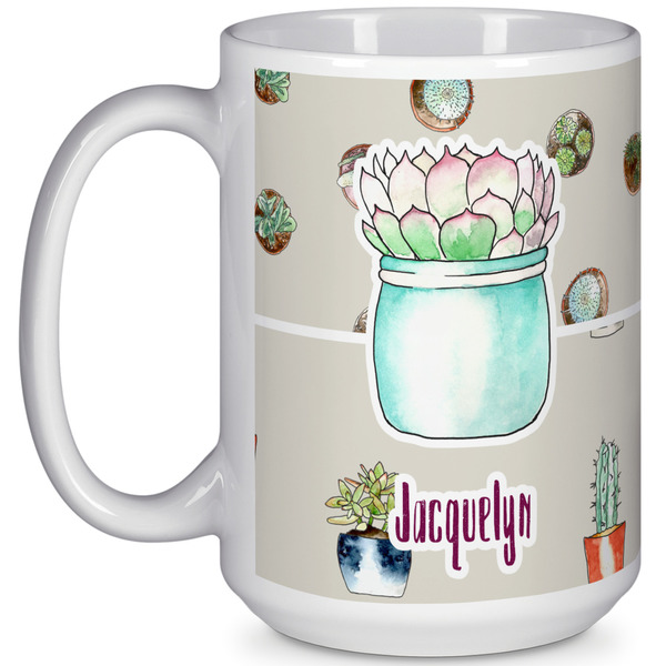 Custom Cactus 15 Oz Coffee Mug - White (Personalized)