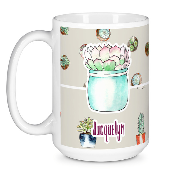 Cactus Coffee Mug - 15 oz - White