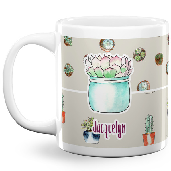 Custom Cactus 20 Oz Coffee Mug - White (Personalized)