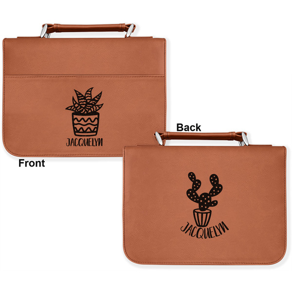 Cactus Cognac Leatherette Bible Covers - Large Double Sided Apvl