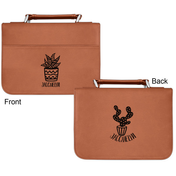 Cactus Cognac Leatherette Bible Covers - Small Double Sided Apvl