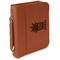 Cactus Cognac Leatherette Bible Covers with Handle & Zipper - Main