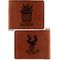 Cactus Cognac Leatherette Bifold Wallets - Front and Back