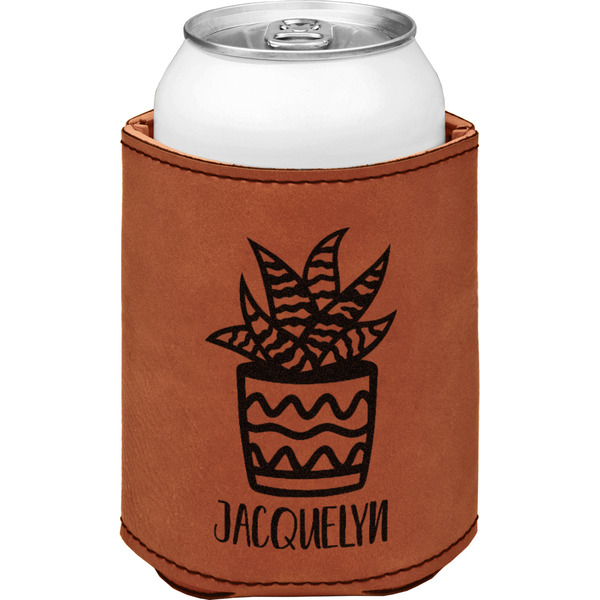 Custom Cactus Leatherette Can Sleeve - Single Sided (Personalized)