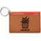Cactus Cognac Leatherette Keychain ID Holders - Front Credit Card