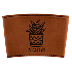 Cactus Leatherette Cup Sleeve (Personalized)