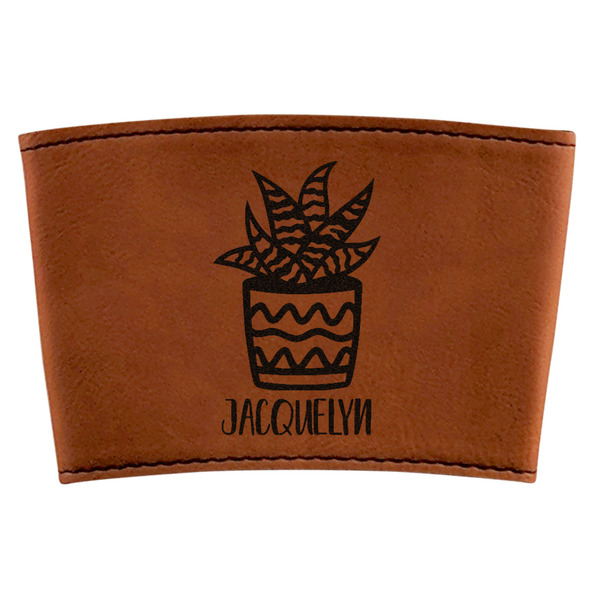 Custom Cactus Leatherette Cup Sleeve (Personalized)