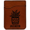 Cactus Cognac Leatherette Phone Wallet close up