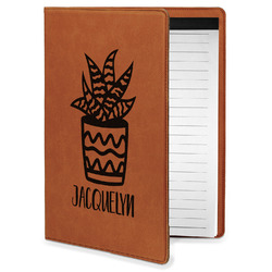 Cactus Leatherette Portfolio with Notepad - Small - Single Sided (Personalized)