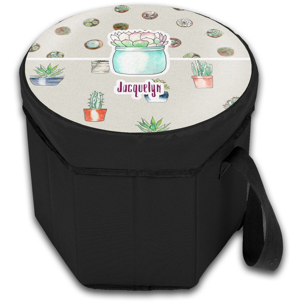 Succulents Collapsible Personalized Cooler & Seat (Closed)