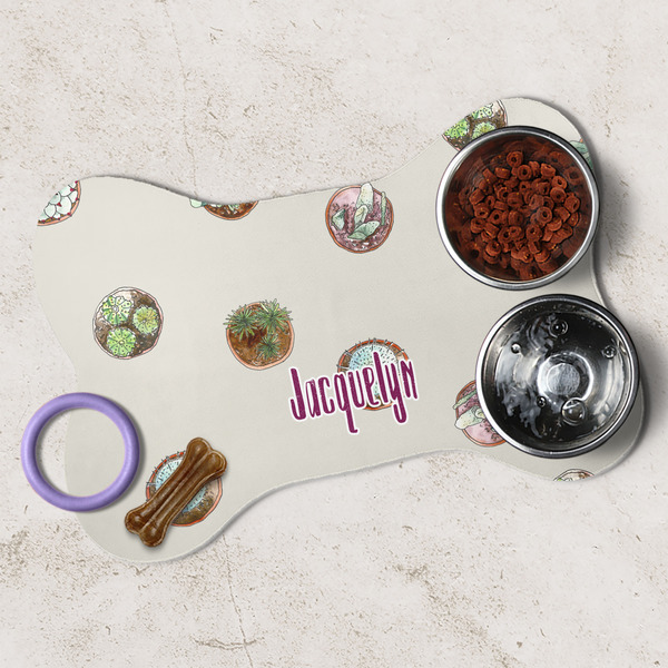 Cactus Dog Bone Shaped Mat Lifestyle