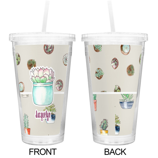 Cactus Double Wall Tumbler with Straw - Approval