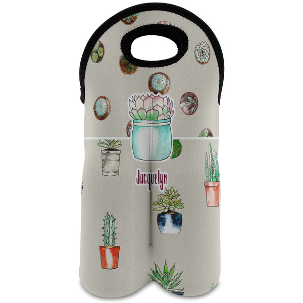 Custom Cactus Wine Tote Bag (2 Bottles) (Personalized)