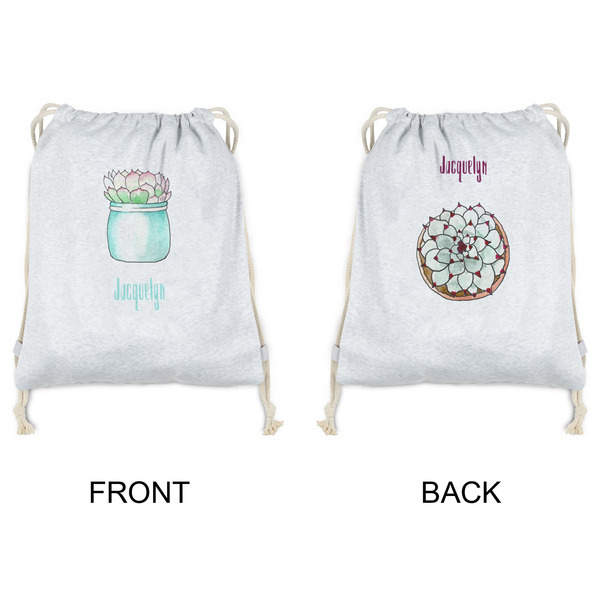 Cactus Drawstring Backpacks - Sweatshirt Fleece - Double Sided - APPROVAL