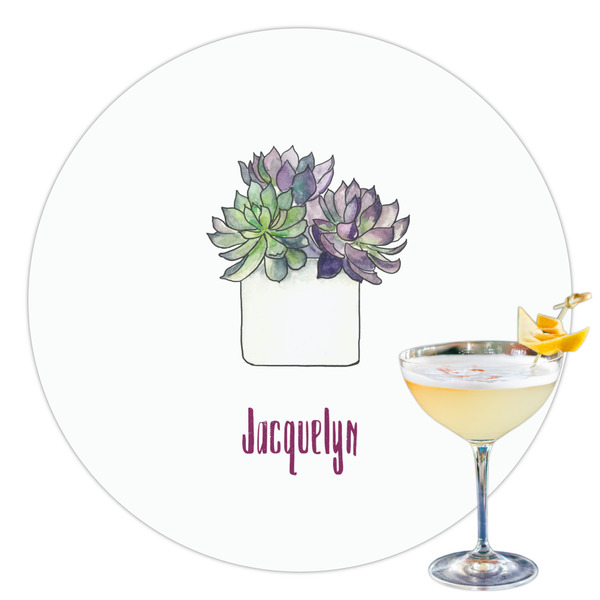 Custom Cactus Printed Drink Topper - 3.5" (Personalized)