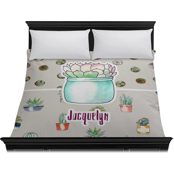 Cactus Duvet Cover - King - On Bed - No Prop