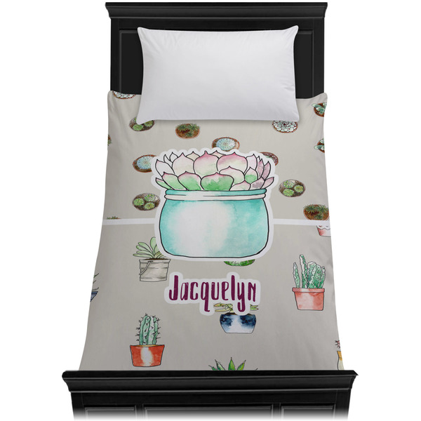 Cactus Duvet Cover - Twin XL - On Bed - No Prop