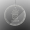 Cactus Engraved Glass Ornament - Round (Front)